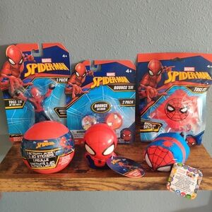 Spider-Man bundle 6 piece set of toys marvel tsum tsum bounce balls stickers new
